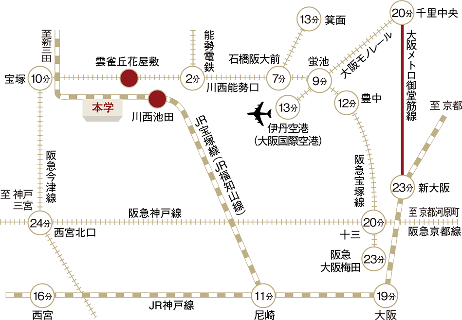 大学アクセス広域マップ